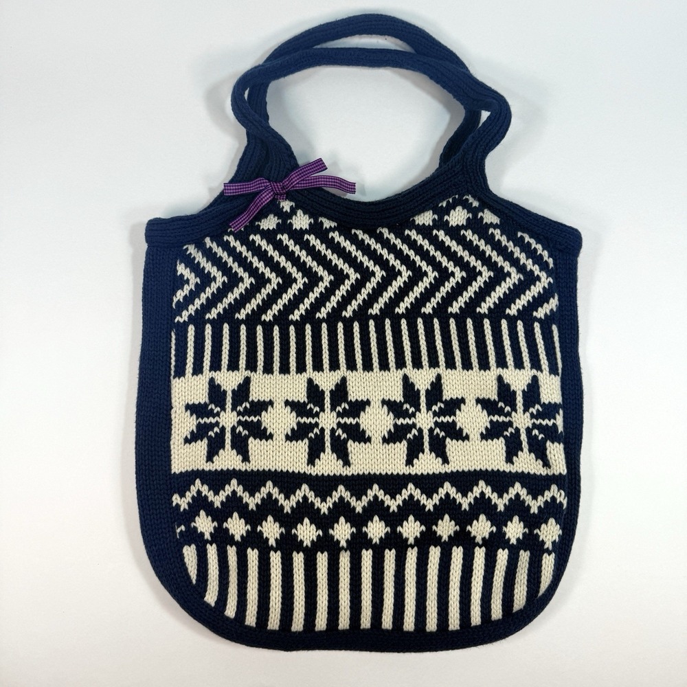 Vintage Y2K American Eagle Outfitters Fair Isle Knit Tote Bag Purse Nordic